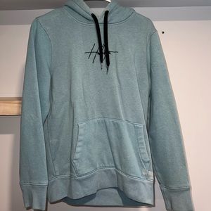 Blue and black Hollister hoodie
